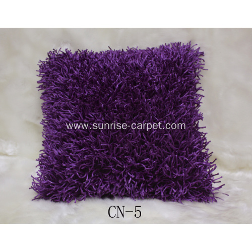 Polyester Shaggy Cushion With Design